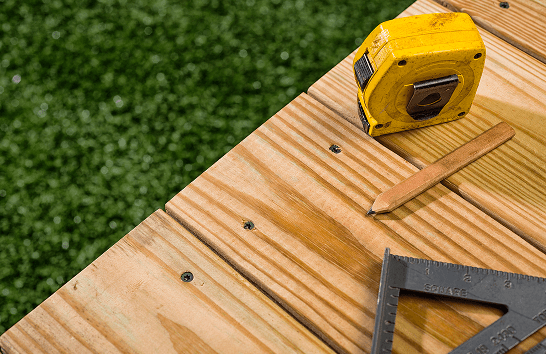 Material at a construction site for the base of a new house