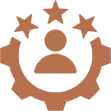 Person icon with stars and gear